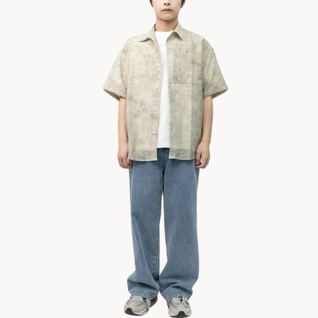 Camisa Sundeck de Lino Suave con Cuello Campestre