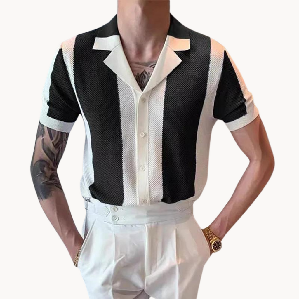 Chemise rayée style marin en maille