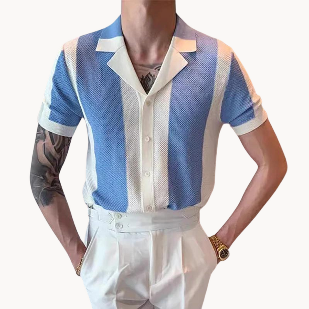 Chemise rayée style marin en maille