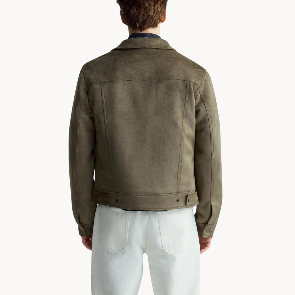 Amos suede jacket with snap buttons