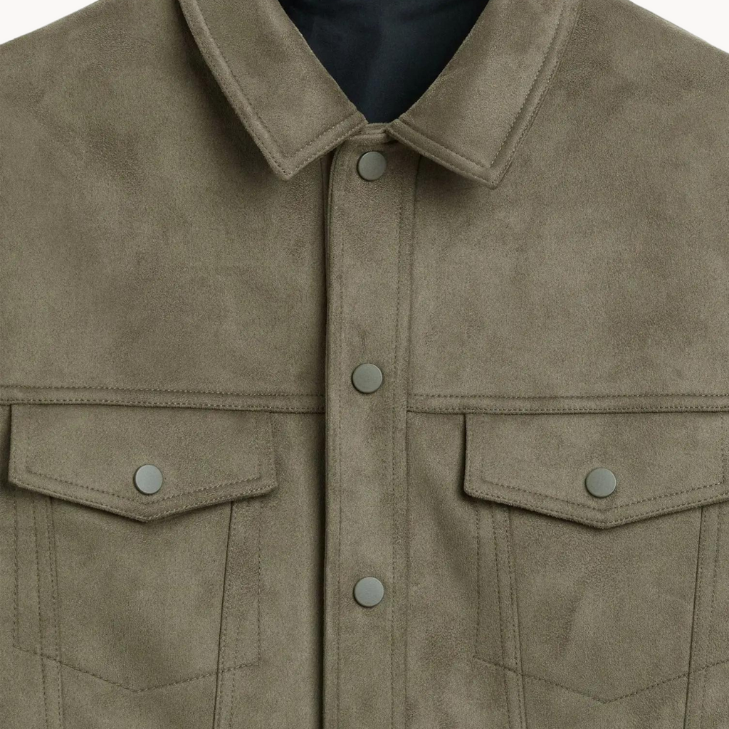Amos suede jacket with snap buttons