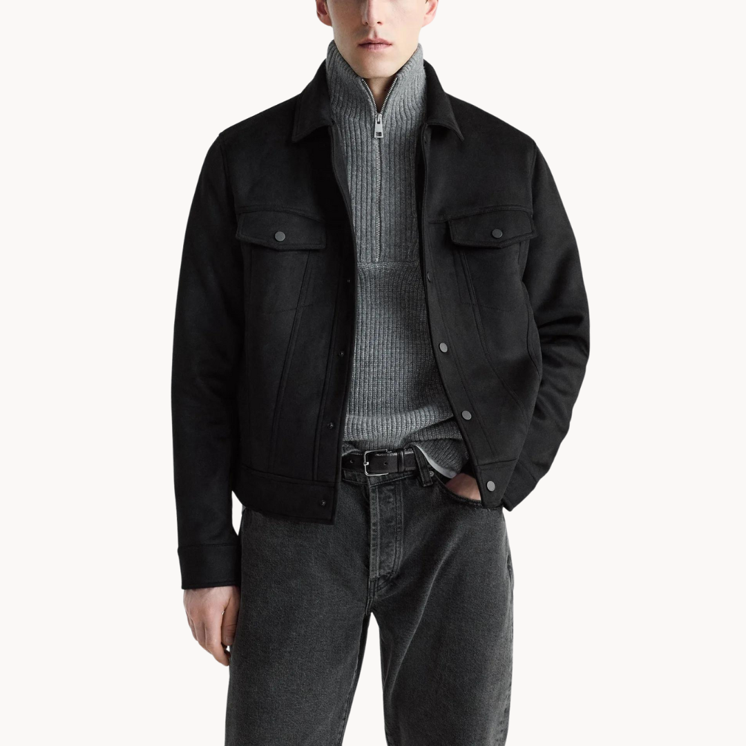 Chaqueta de ante Amos con botones a presión