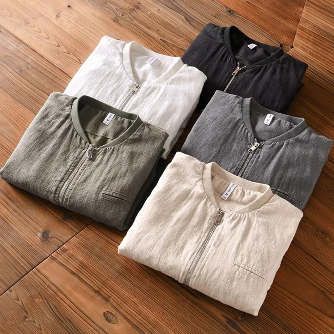 Chaqueta bomber de mezcla de lino Ole