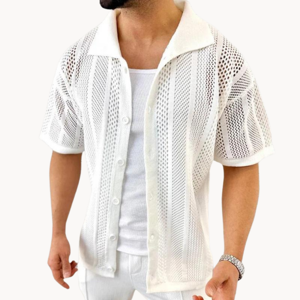 Camisa de Crochet de Manga Corta Davide
