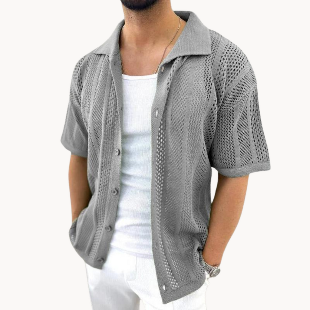 Camisa de Crochet de Manga Corta Davide
