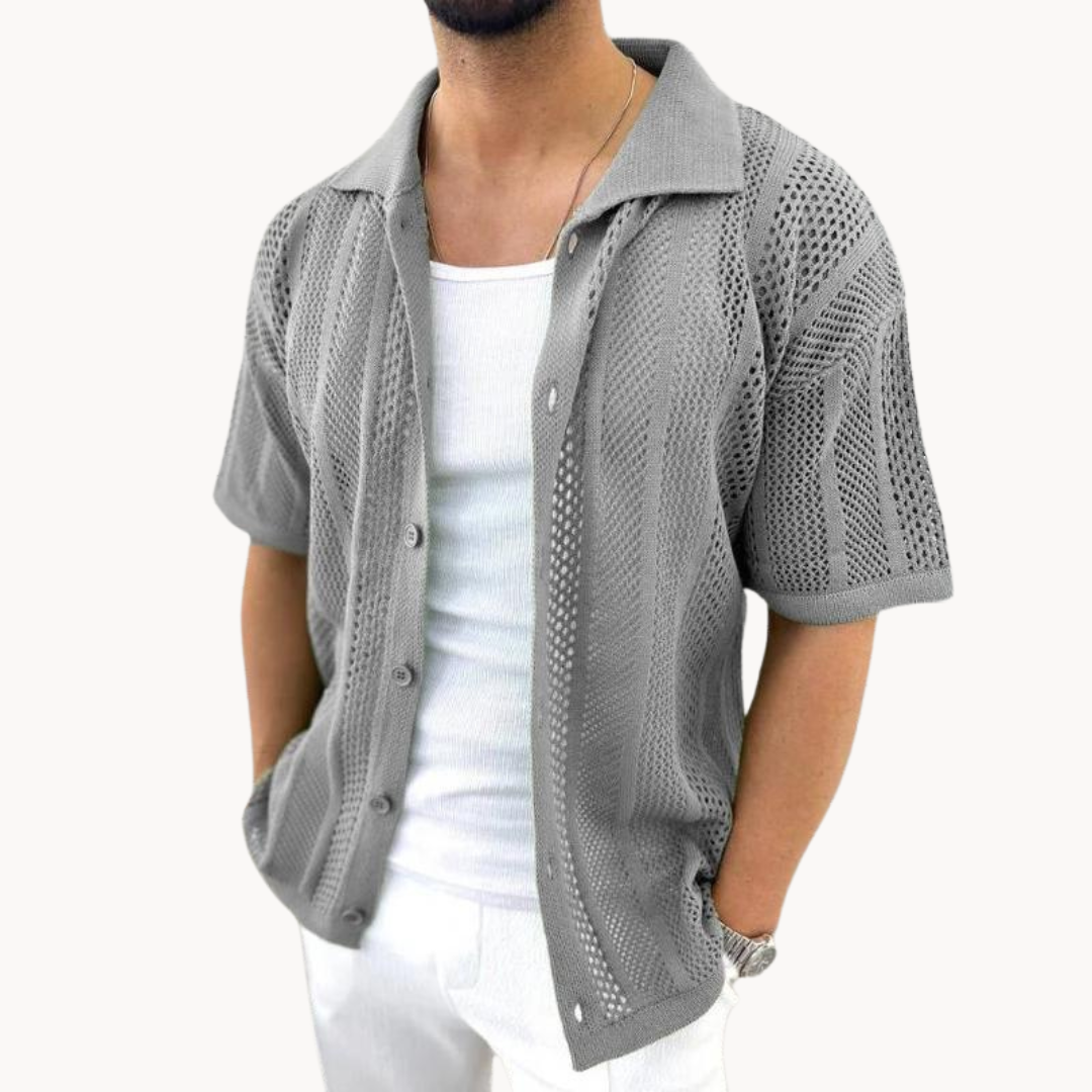 Camisa de Crochet de Manga Corta Davide