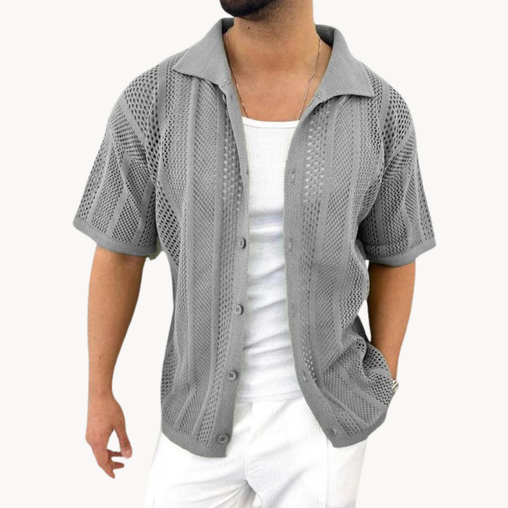Camisa de Crochet de Manga Corta Davide