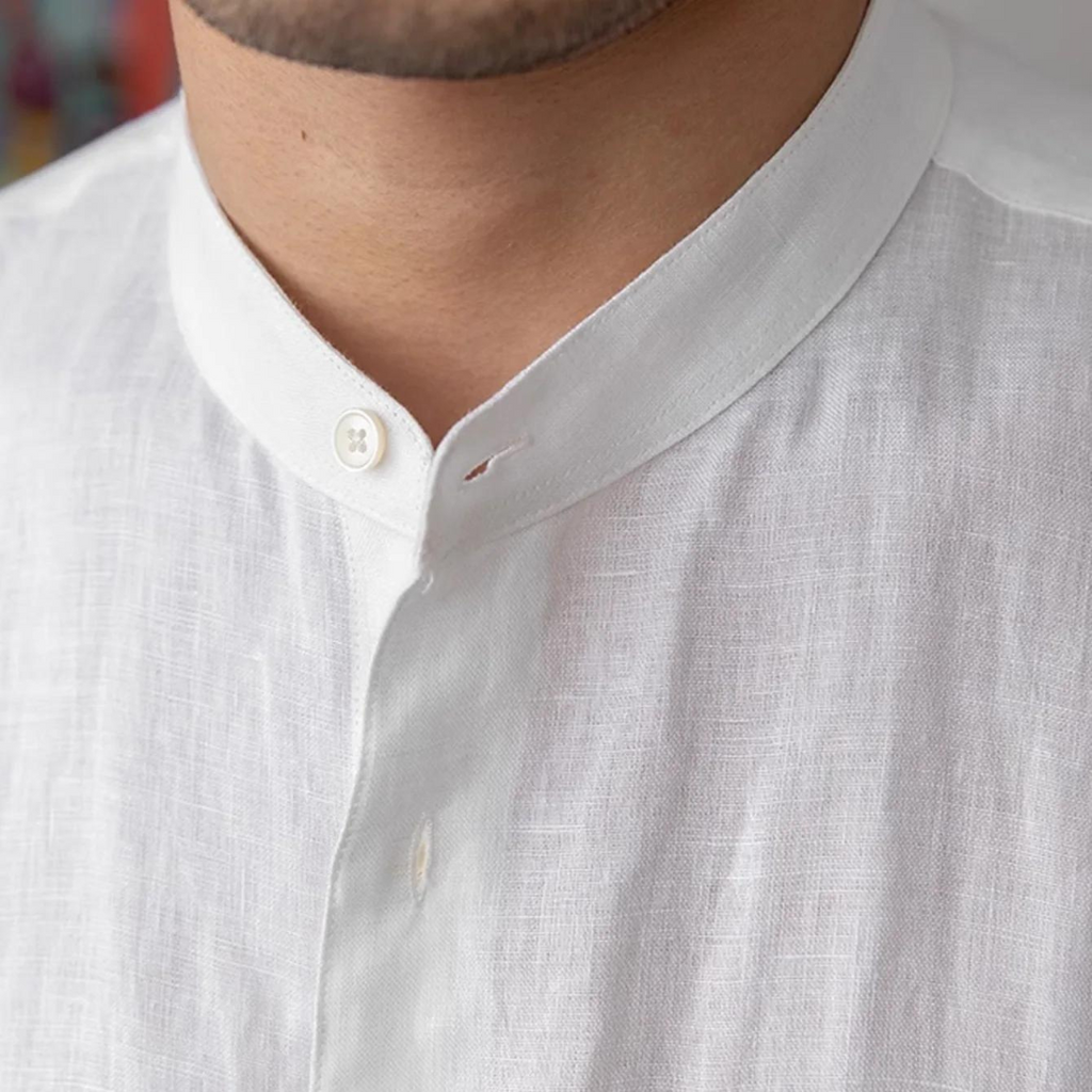 Chemise Teo à boutons et col mandarin