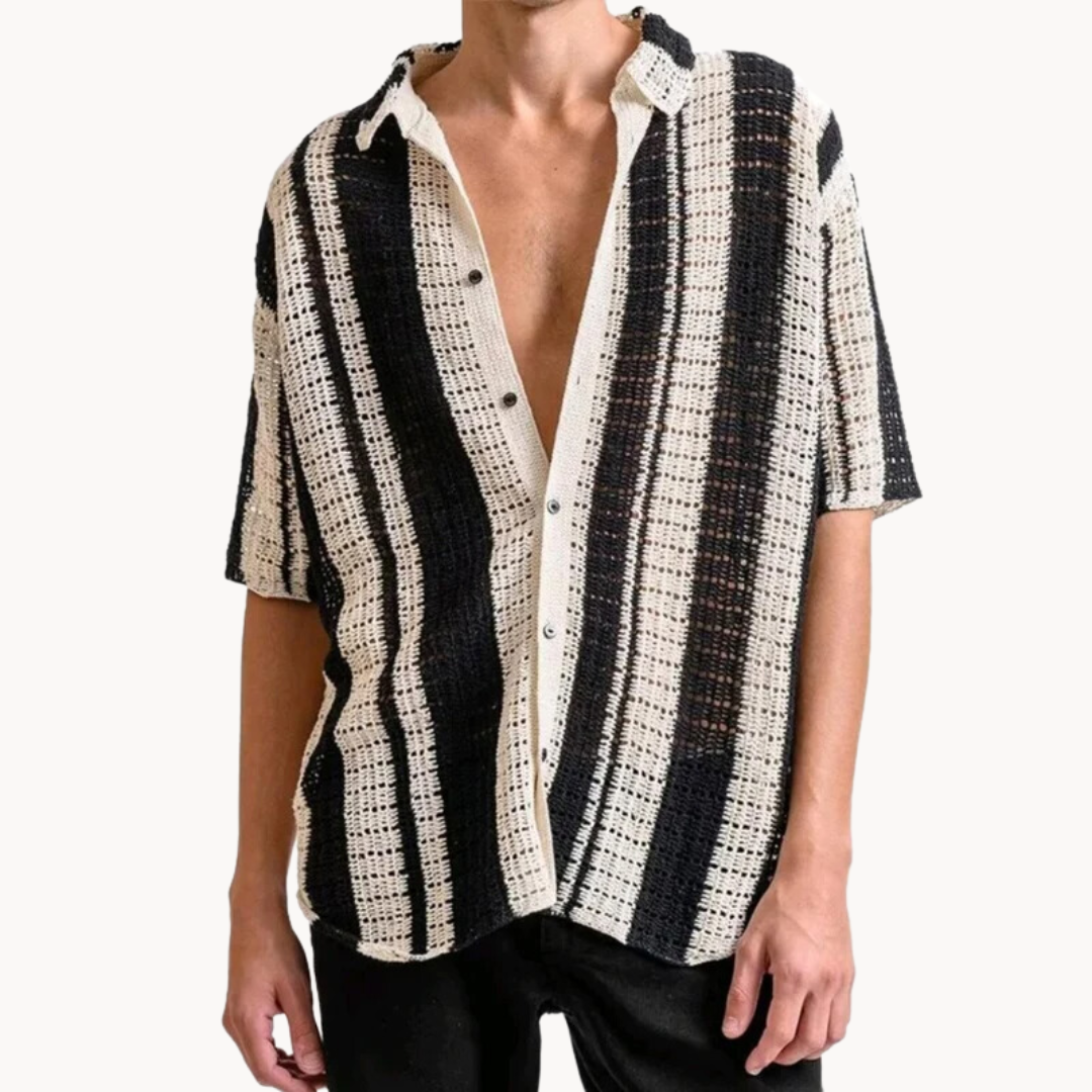 Camisa Lasse de Rayas con Tapeta Completa