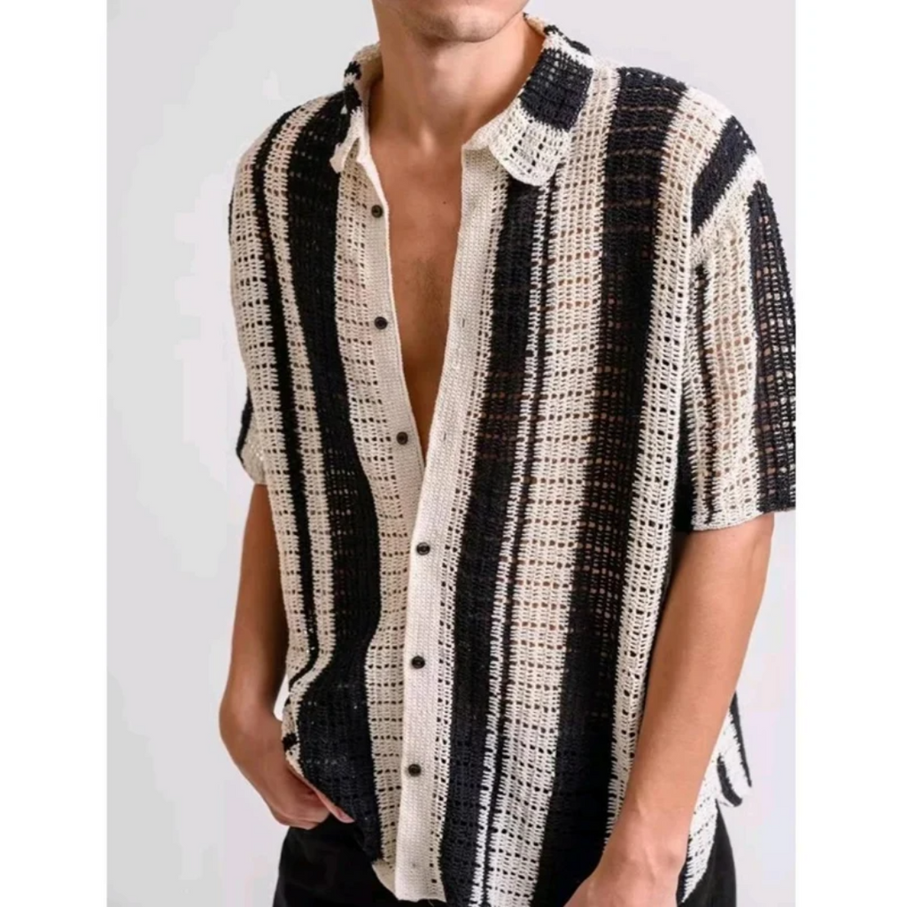 Camisa Lasse de Rayas con Tapeta Completa
