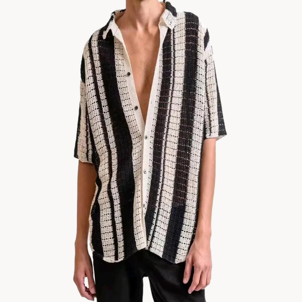 Camisa Lasse de Rayas con Tapeta Completa