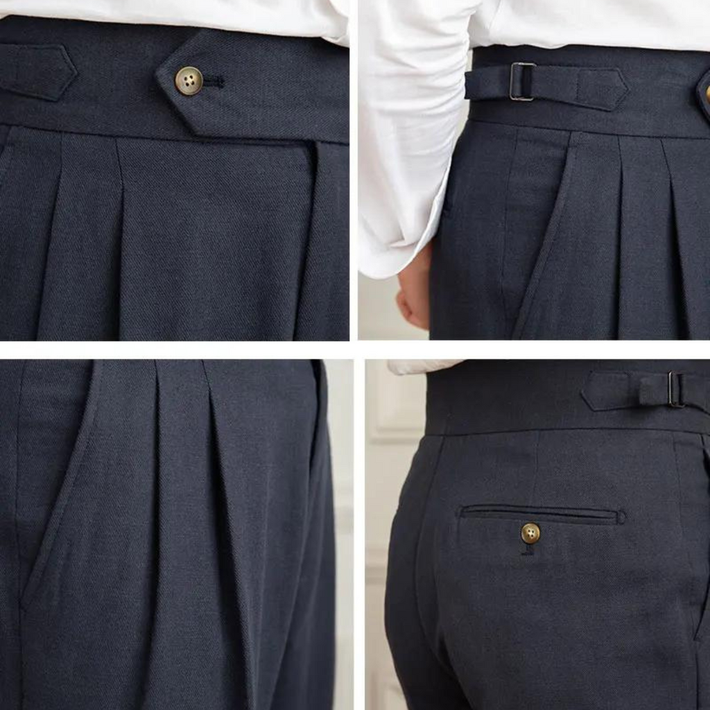 Vento Pleated Linen and Cotton Trousers