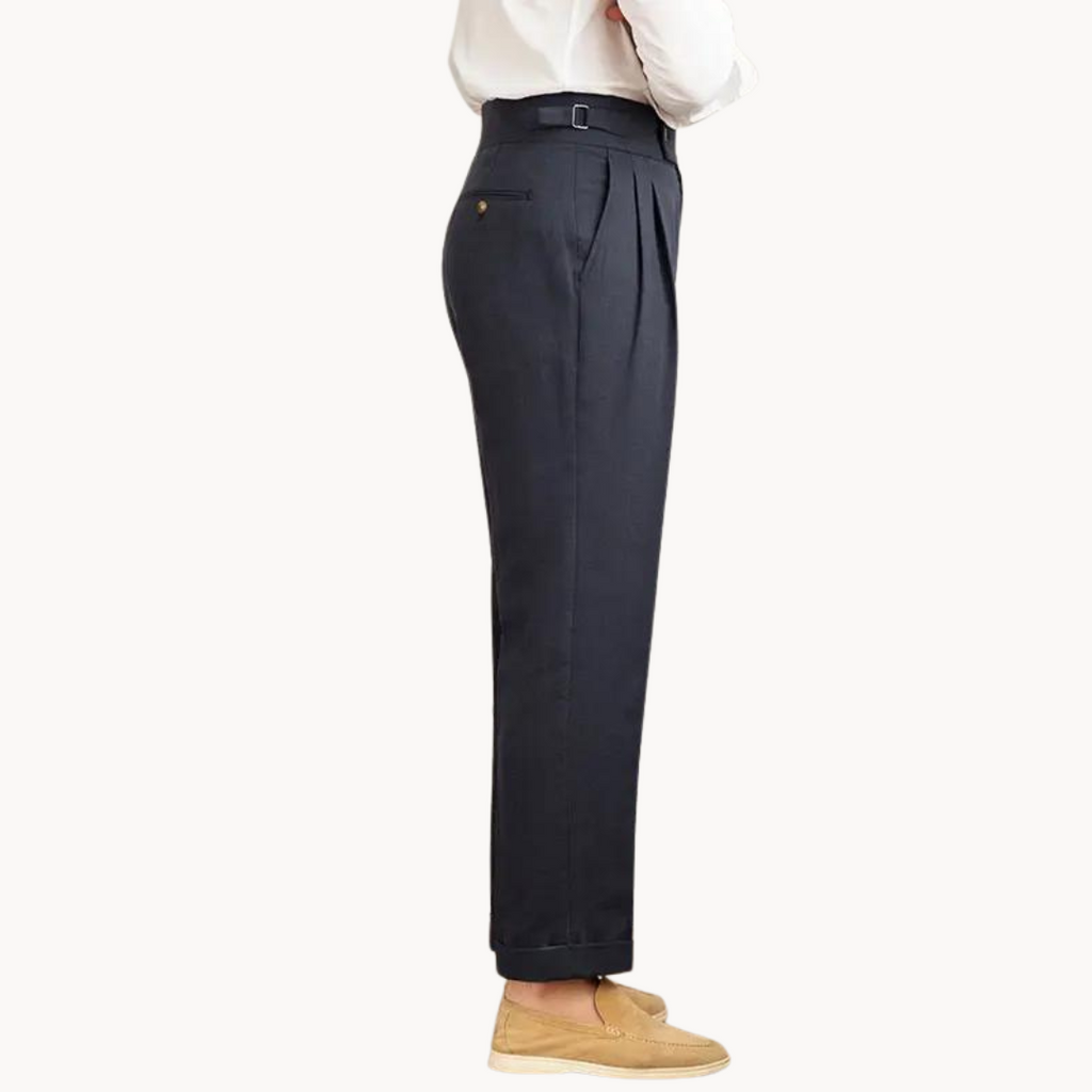 Vento Pleated Linen and Cotton Trousers