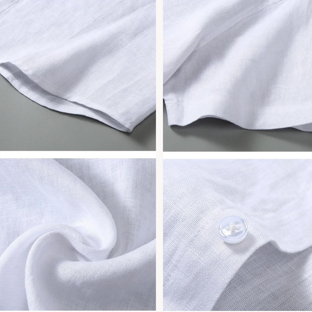 Chemise boutonnée en lin royal