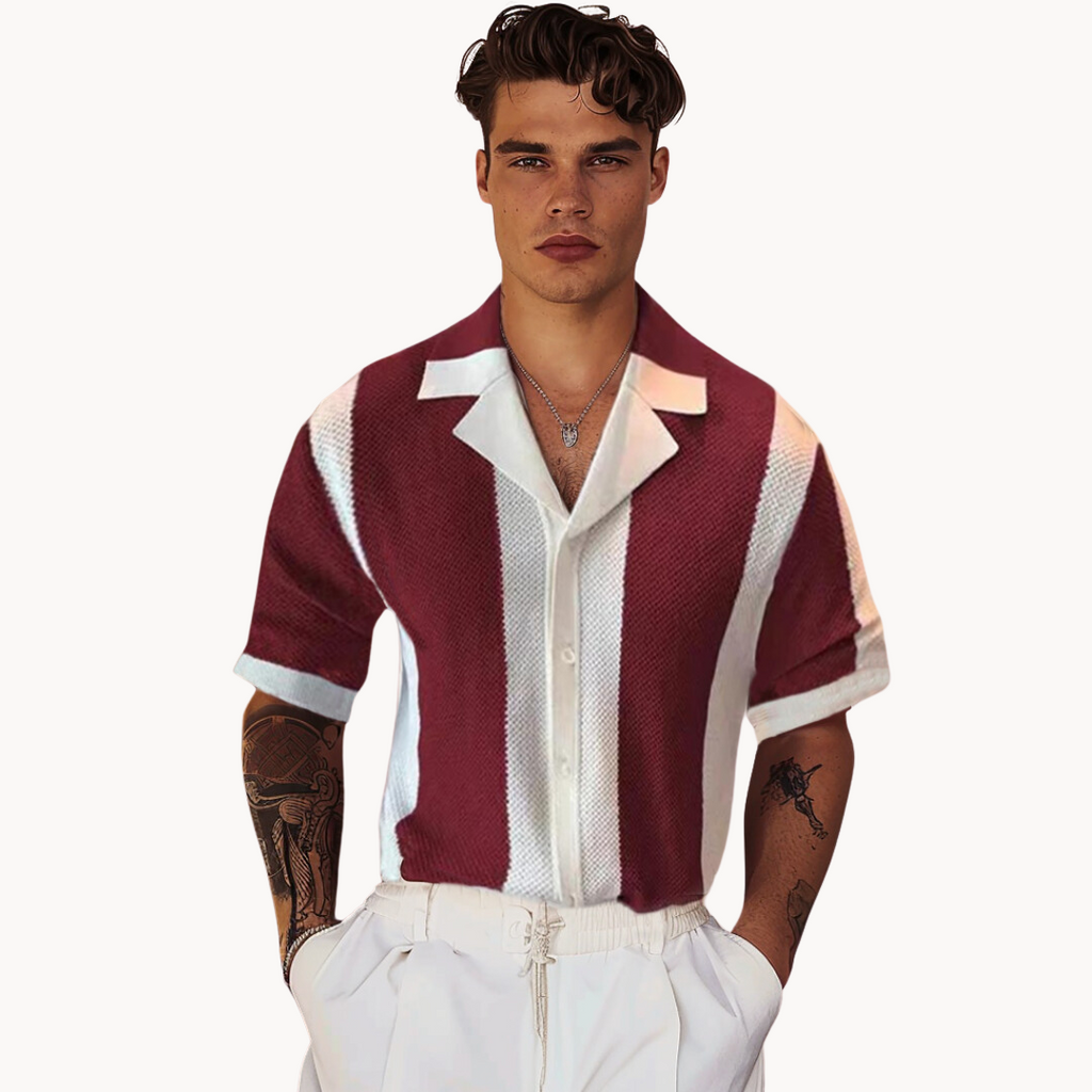 Chemise rayée style marin en maille