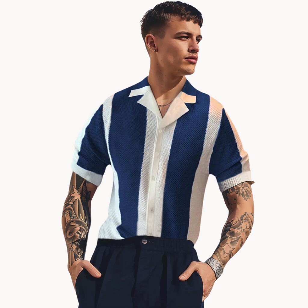 Chemise rayée style marin en maille