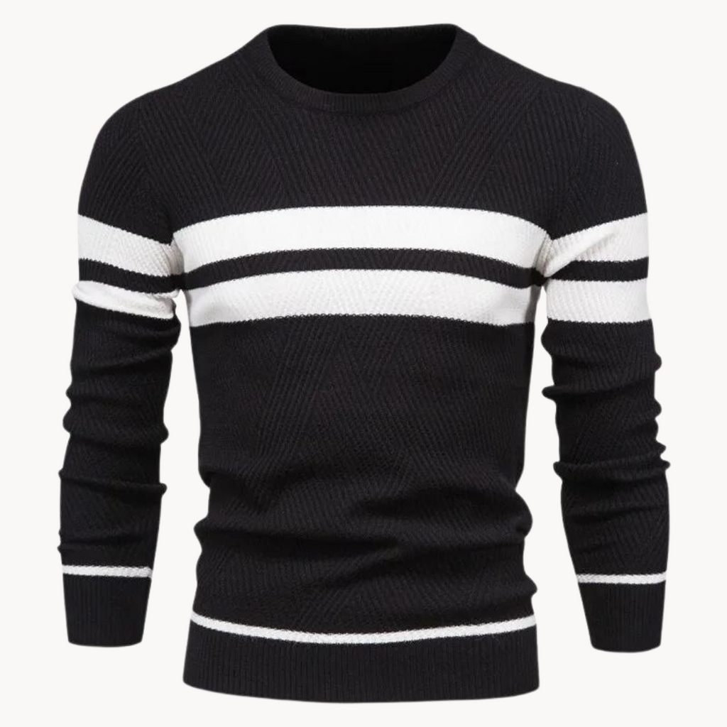 Suéter de algodón Field Stripe Crewneck