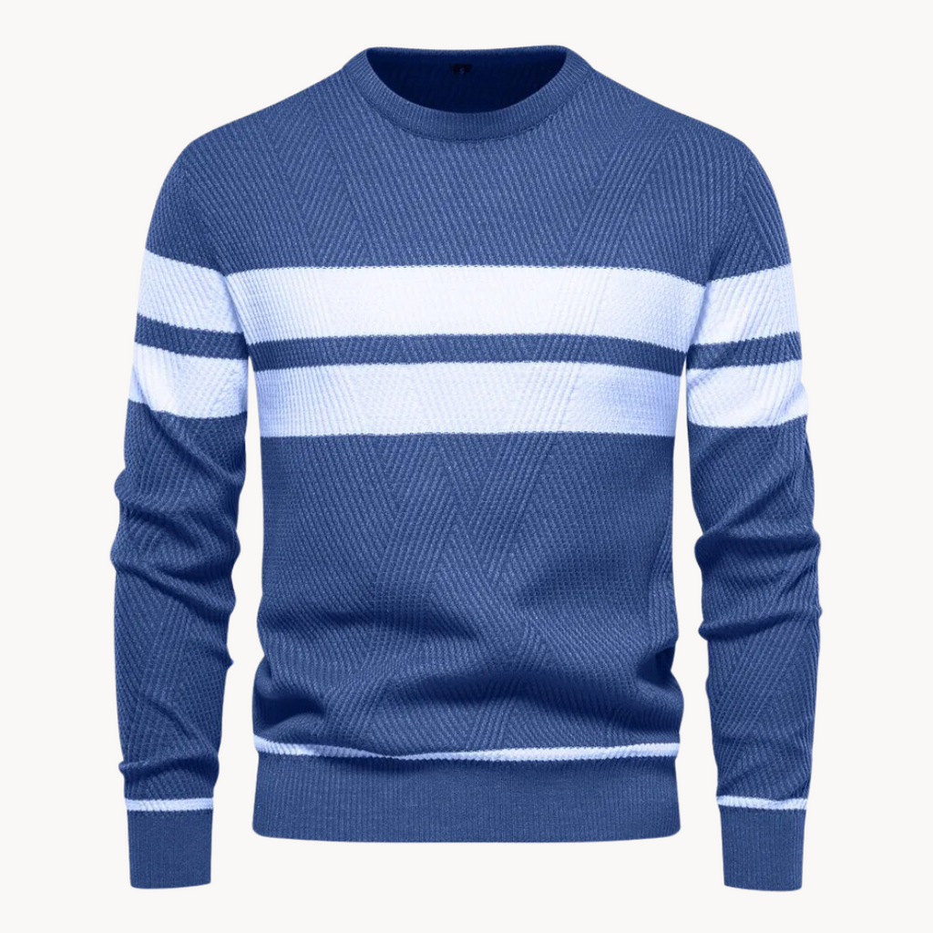Suéter de algodón Field Stripe Crewneck