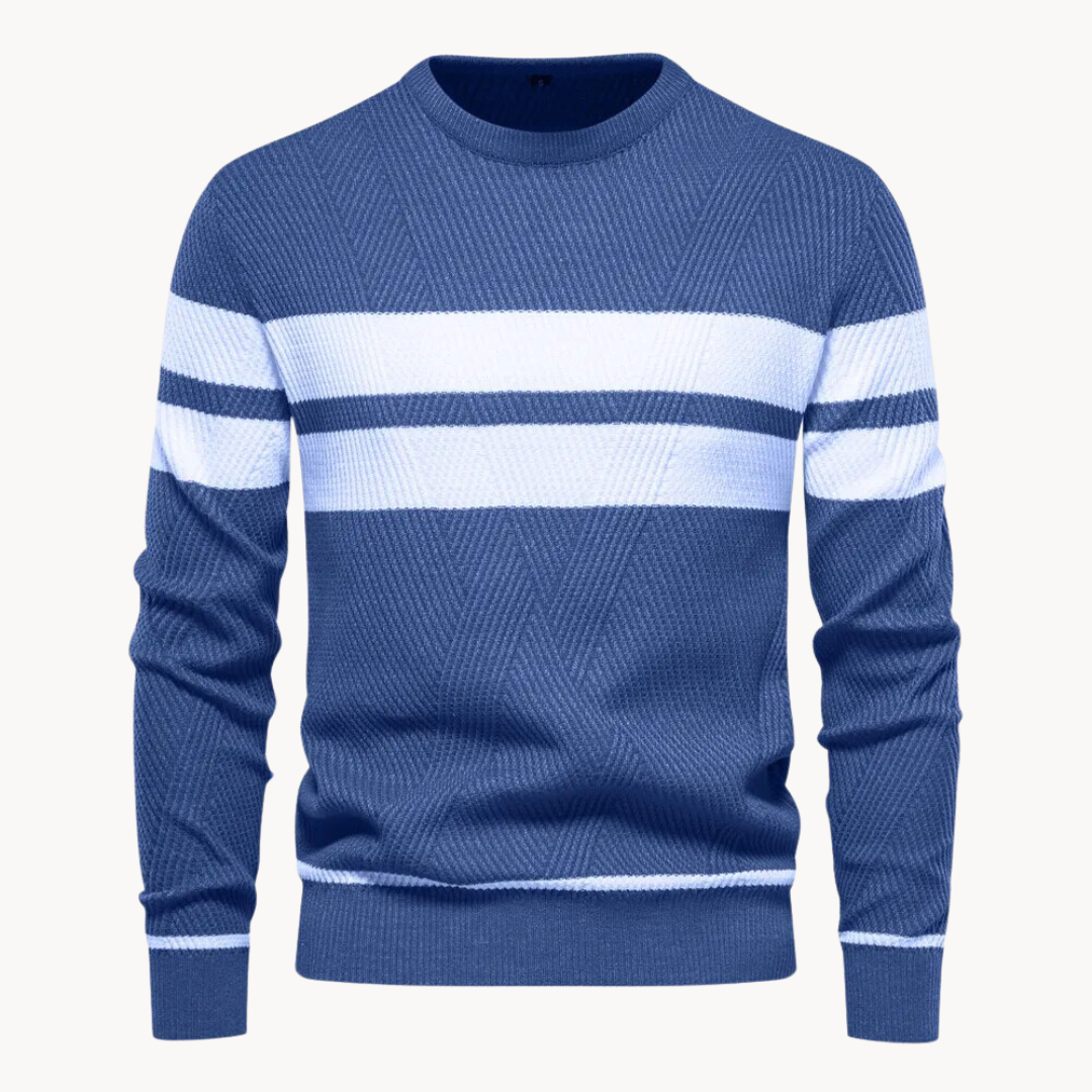 Suéter de algodón Field Stripe Crewneck