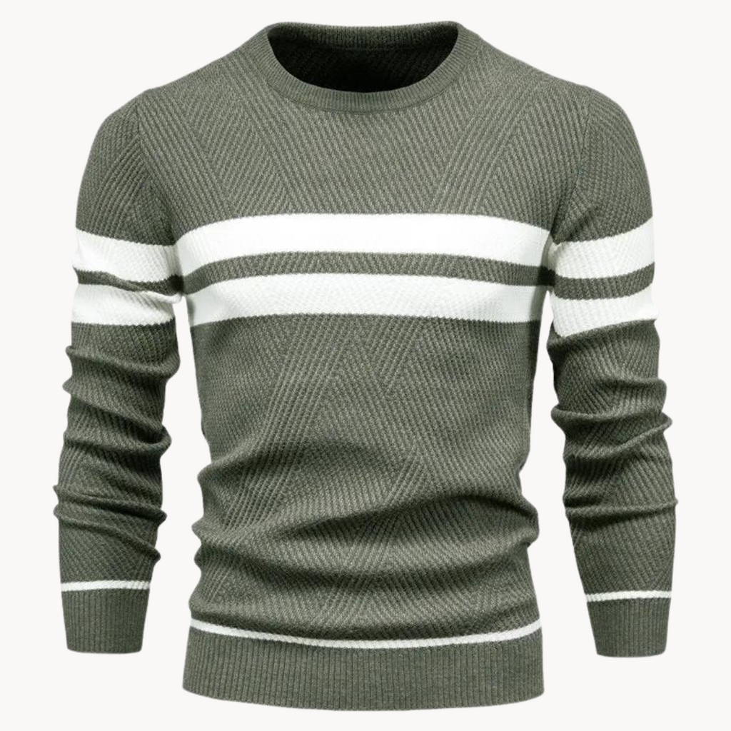 Suéter de algodón Field Stripe Crewneck