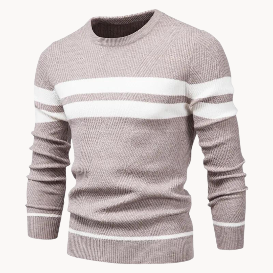 Suéter de algodón Field Stripe Crewneck
