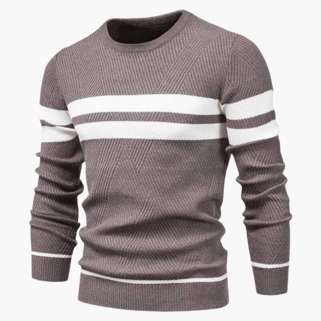 Suéter de algodón Field Stripe Crewneck