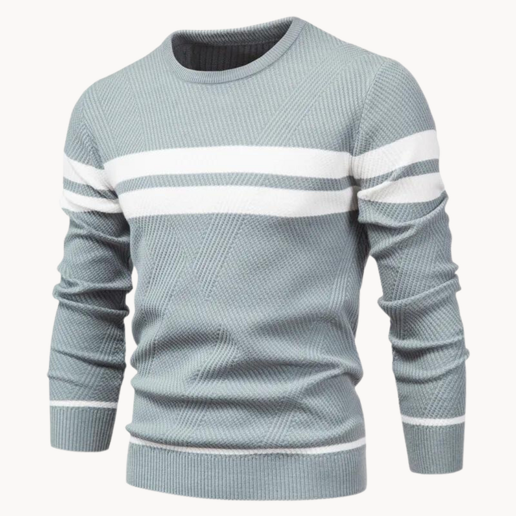 Suéter de algodón Field Stripe Crewneck