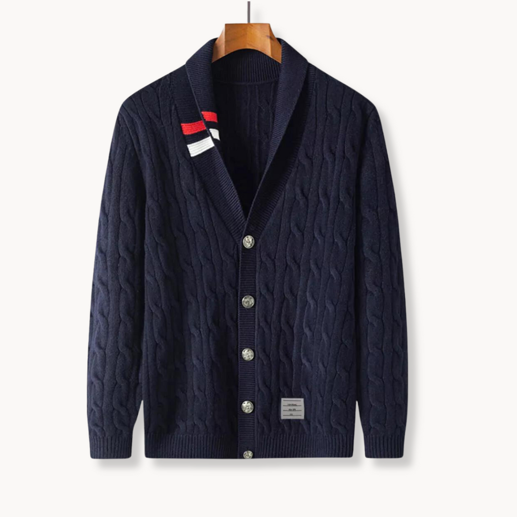 Cárdigan de Lana con Tejido Trenzado