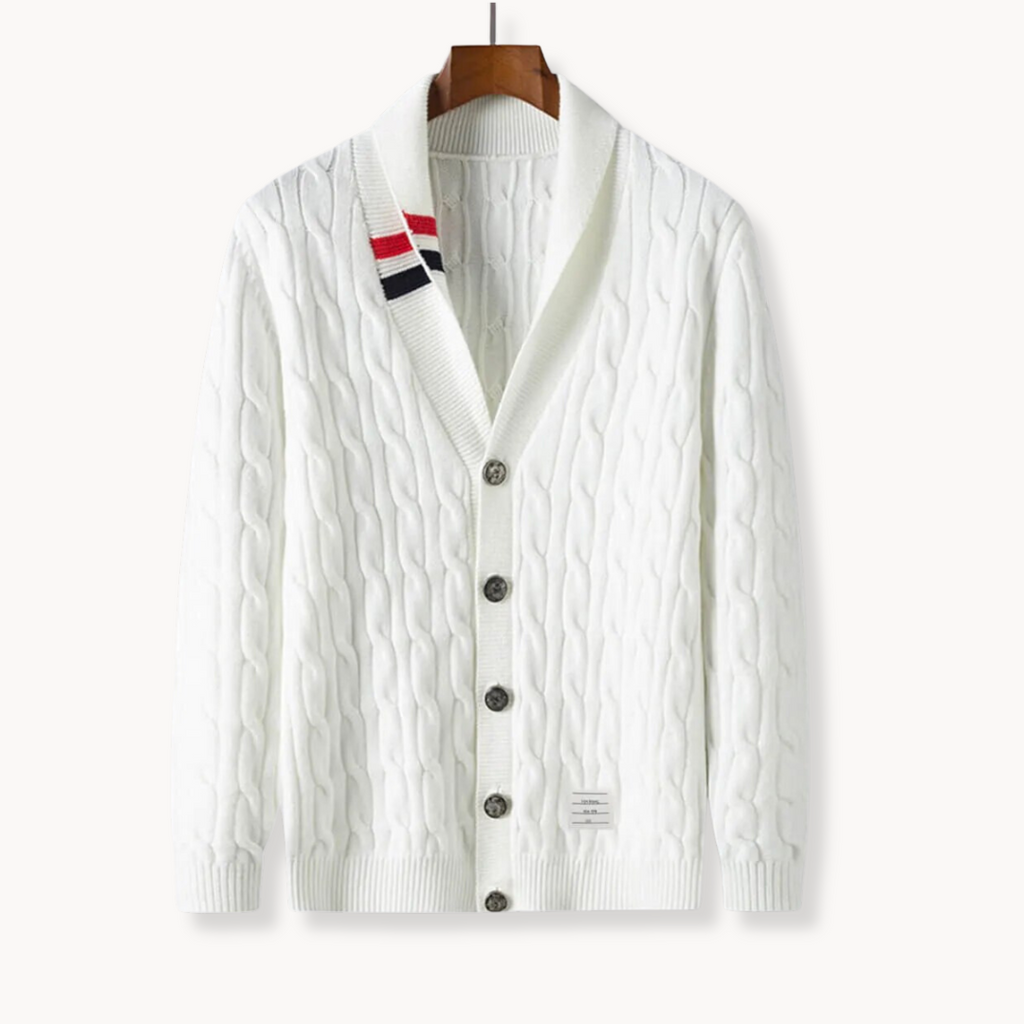 Cárdigan de Lana con Tejido Trenzado