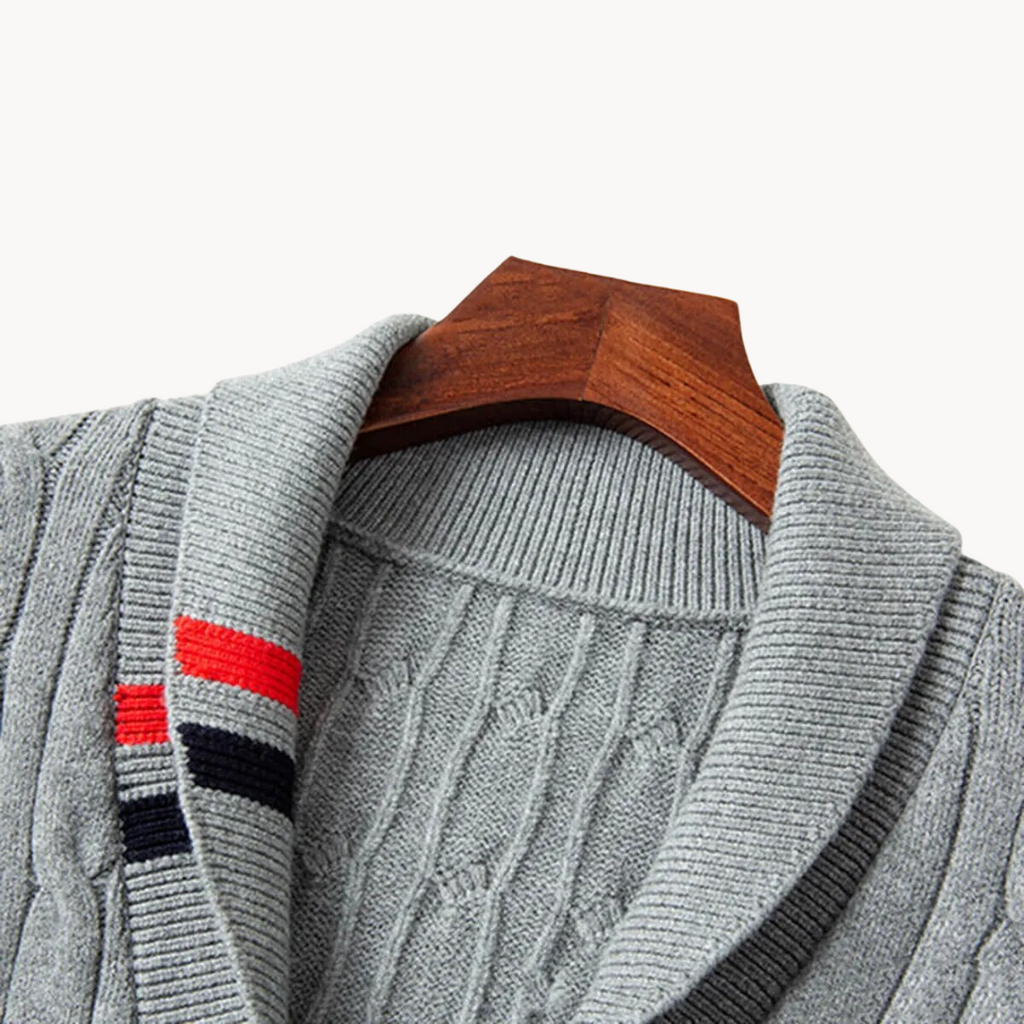 Cárdigan de Lana con Tejido Trenzado