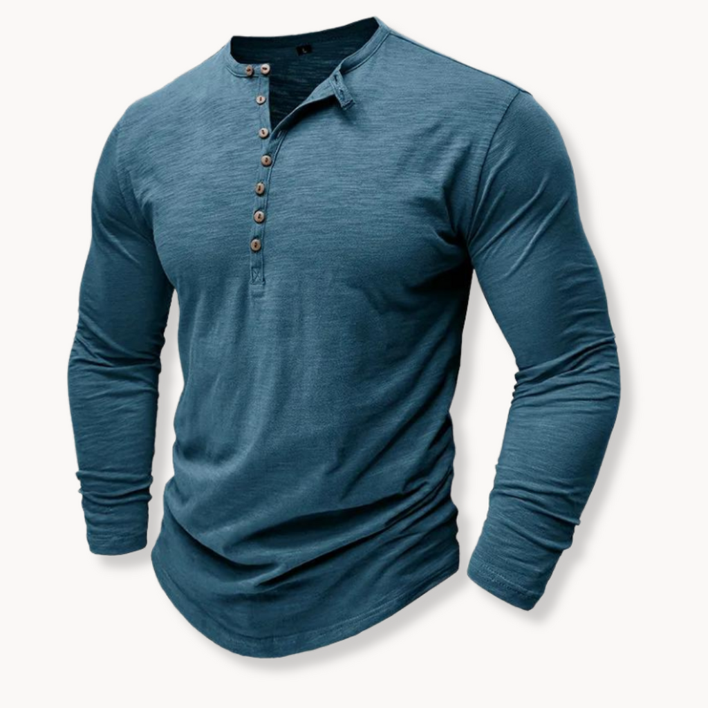 Henley classique en coton confortable