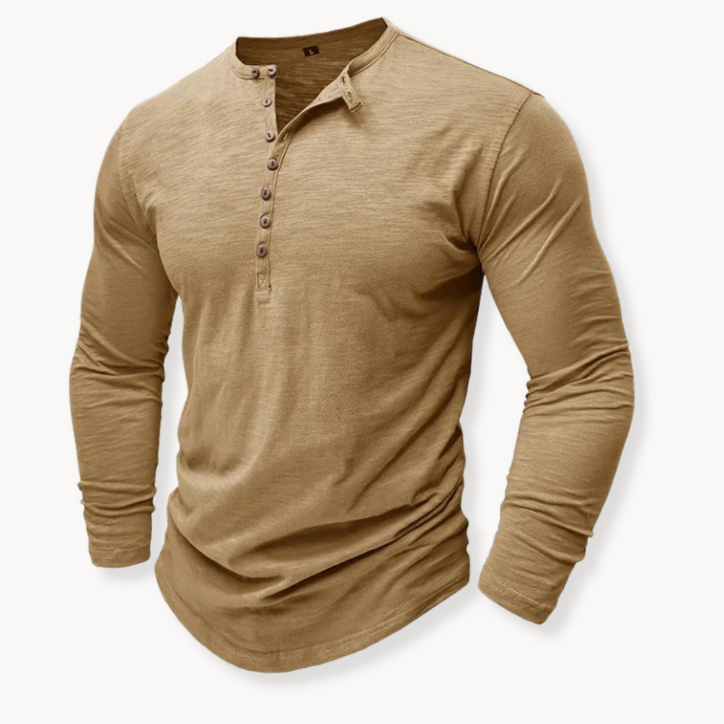Henley classique en coton confortable