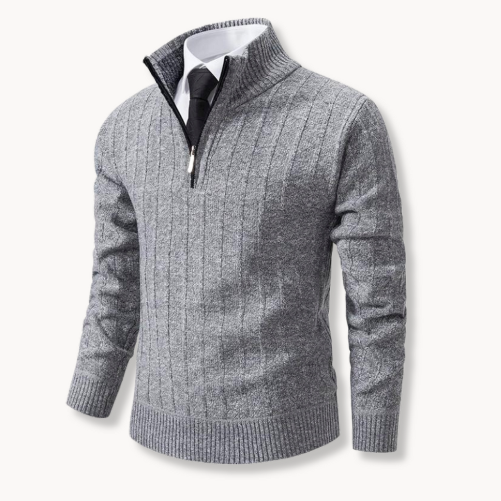 Suéter con cremallera Rib Knit Quarter Zip