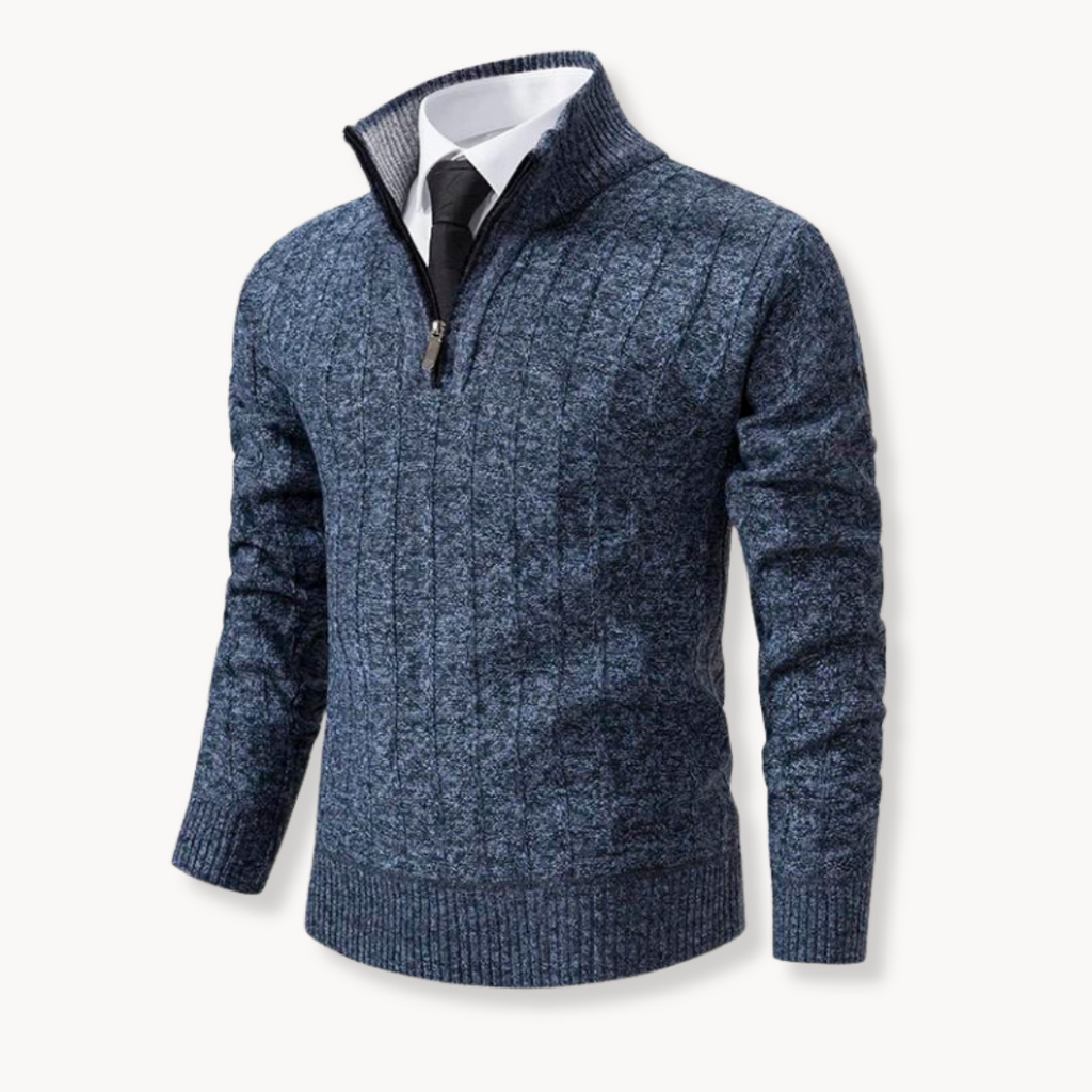 Suéter con cremallera Rib Knit Quarter Zip