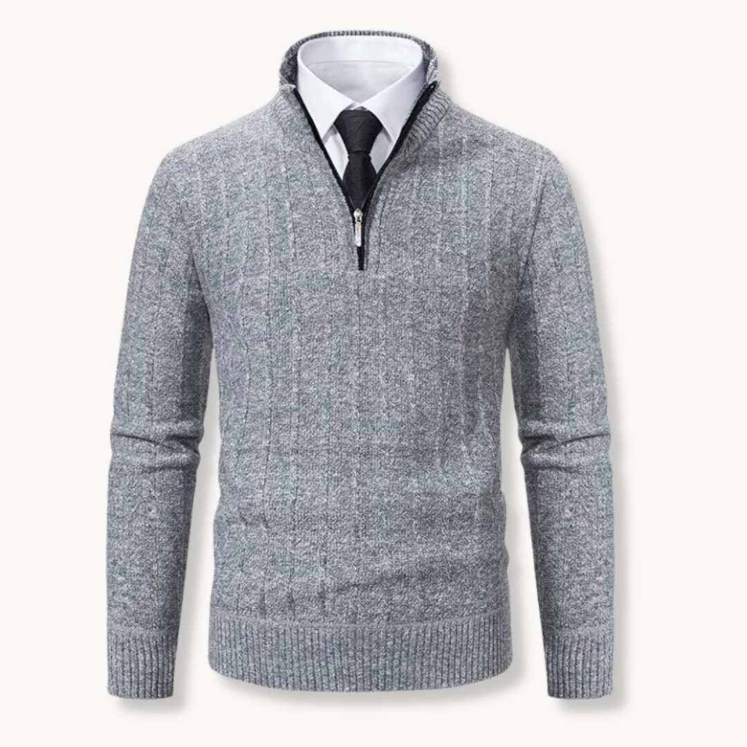 Suéter con cremallera Rib Knit Quarter Zip