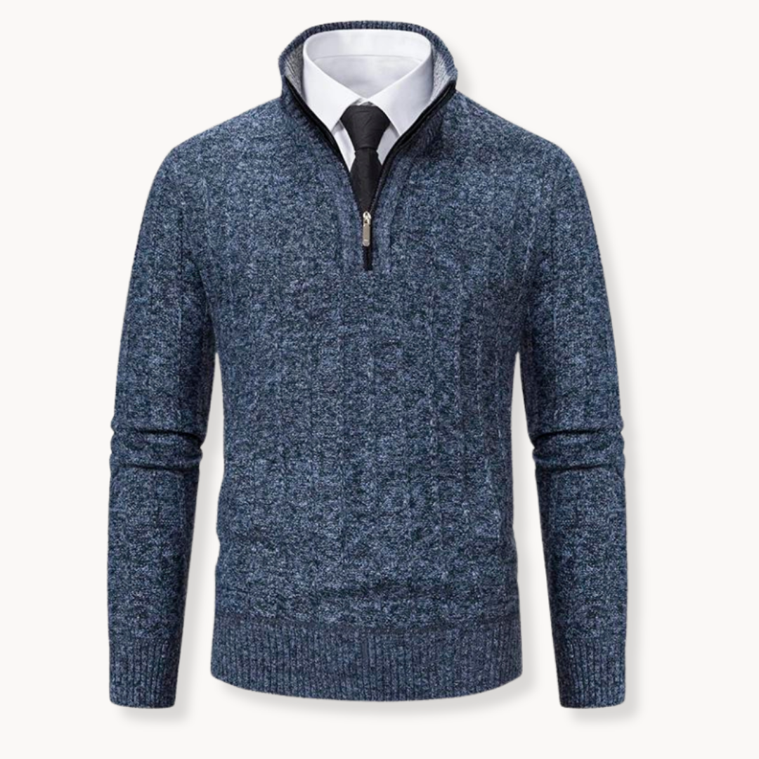 Suéter con cremallera Rib Knit Quarter Zip