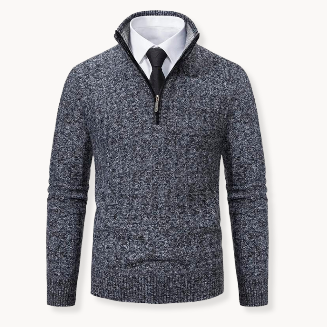 Suéter con cremallera Rib Knit Quarter Zip