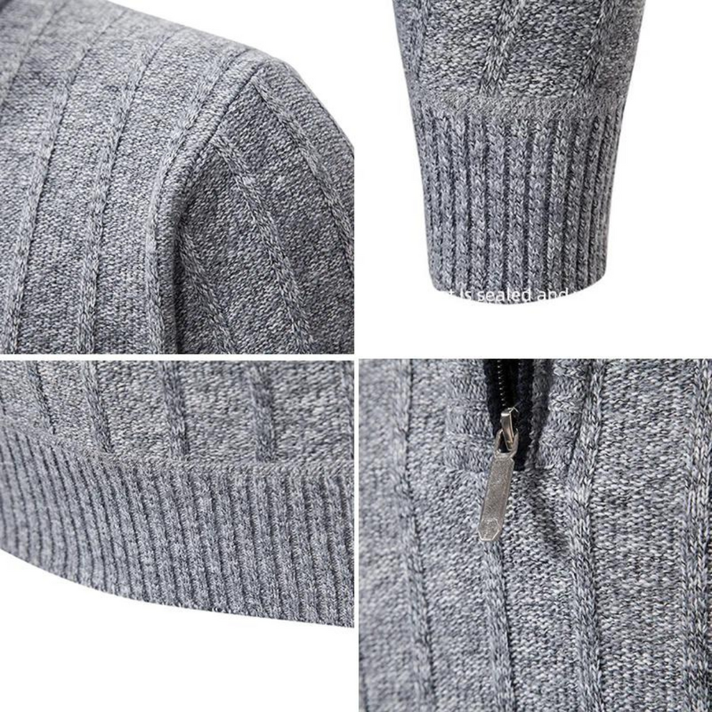 Suéter con cremallera Rib Knit Quarter Zip