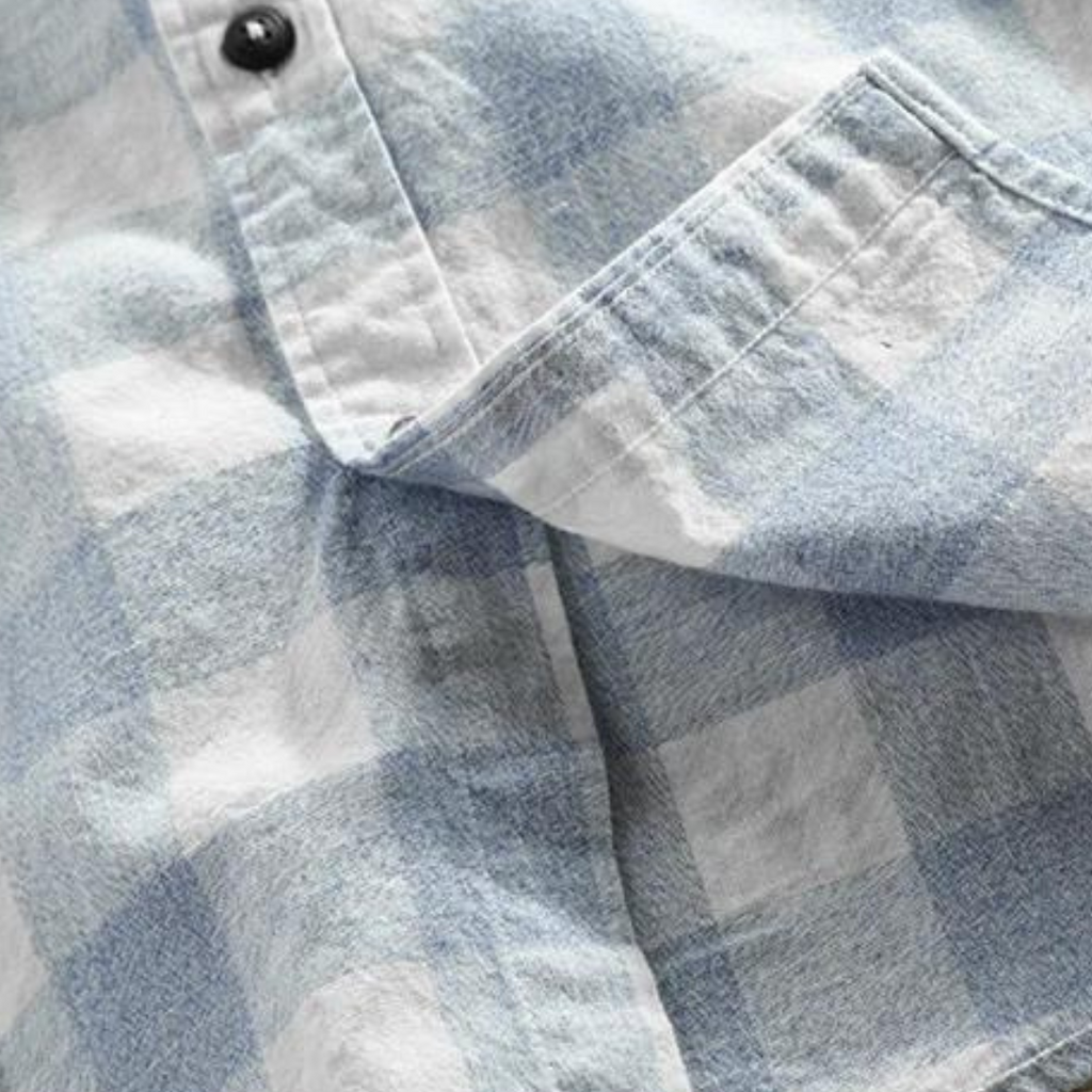 Chemise à carreaux génois à manches longues