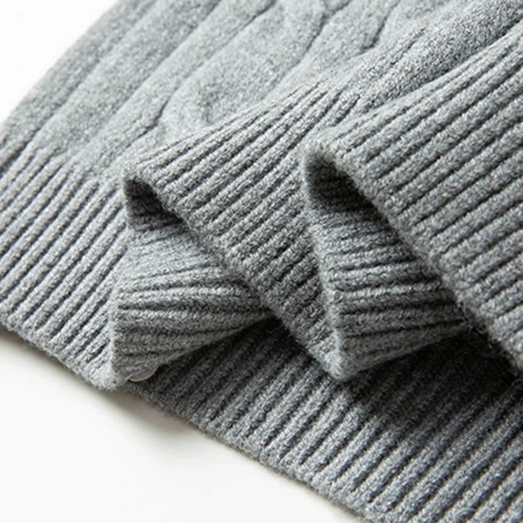 Cárdigan de Lana con Tejido Trenzado