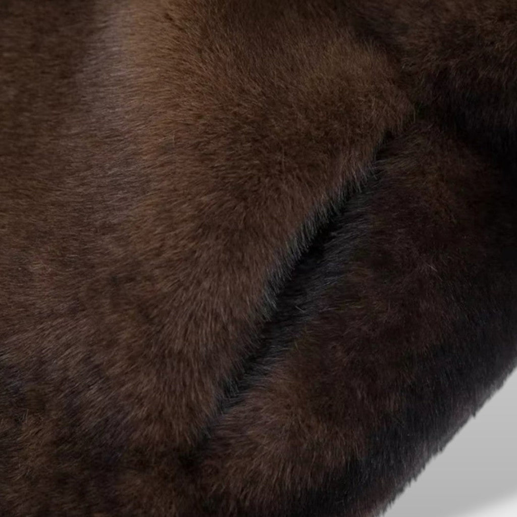 Abrigo Largo de Pelo Sintético Elegante