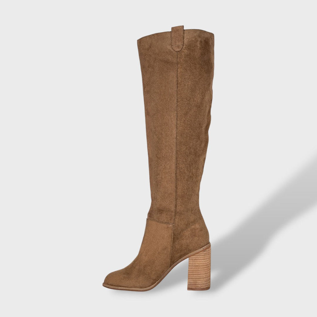 Botas Slouch Mujer Ante con Tacón