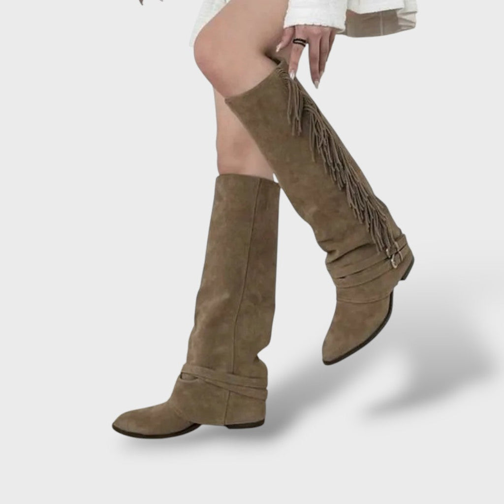 Botas altas de ante con tacón