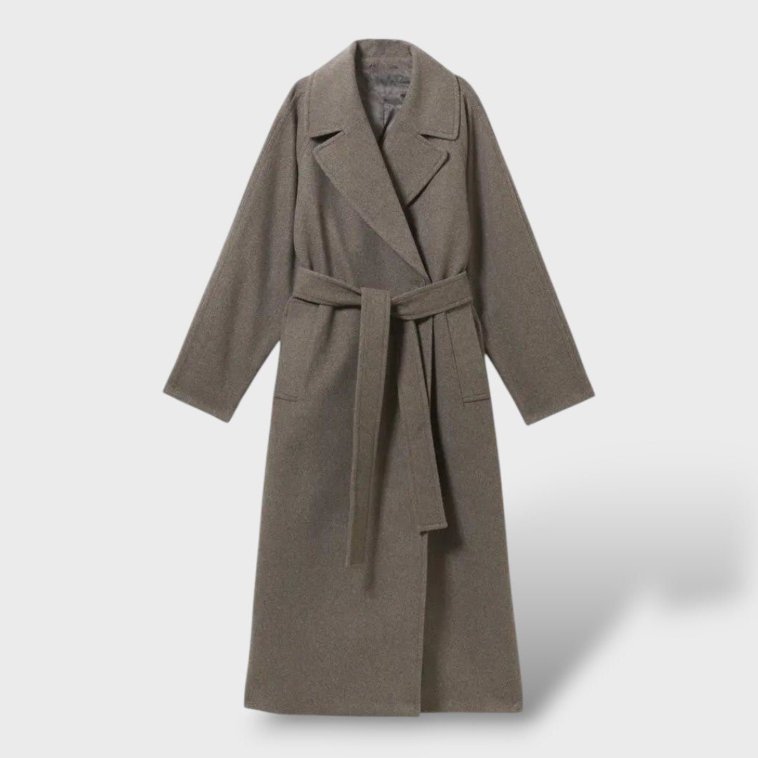 Abrigo largo de lana oversize elegante