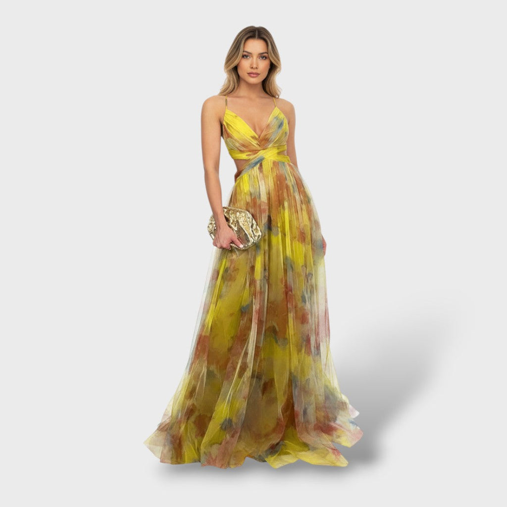 Vestido floral mujer elegante casual