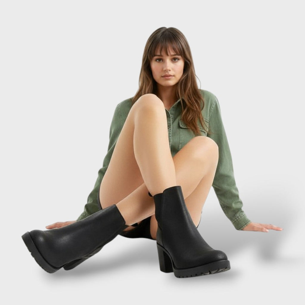 Botines de Tacón Bloque Clásicos Mujer