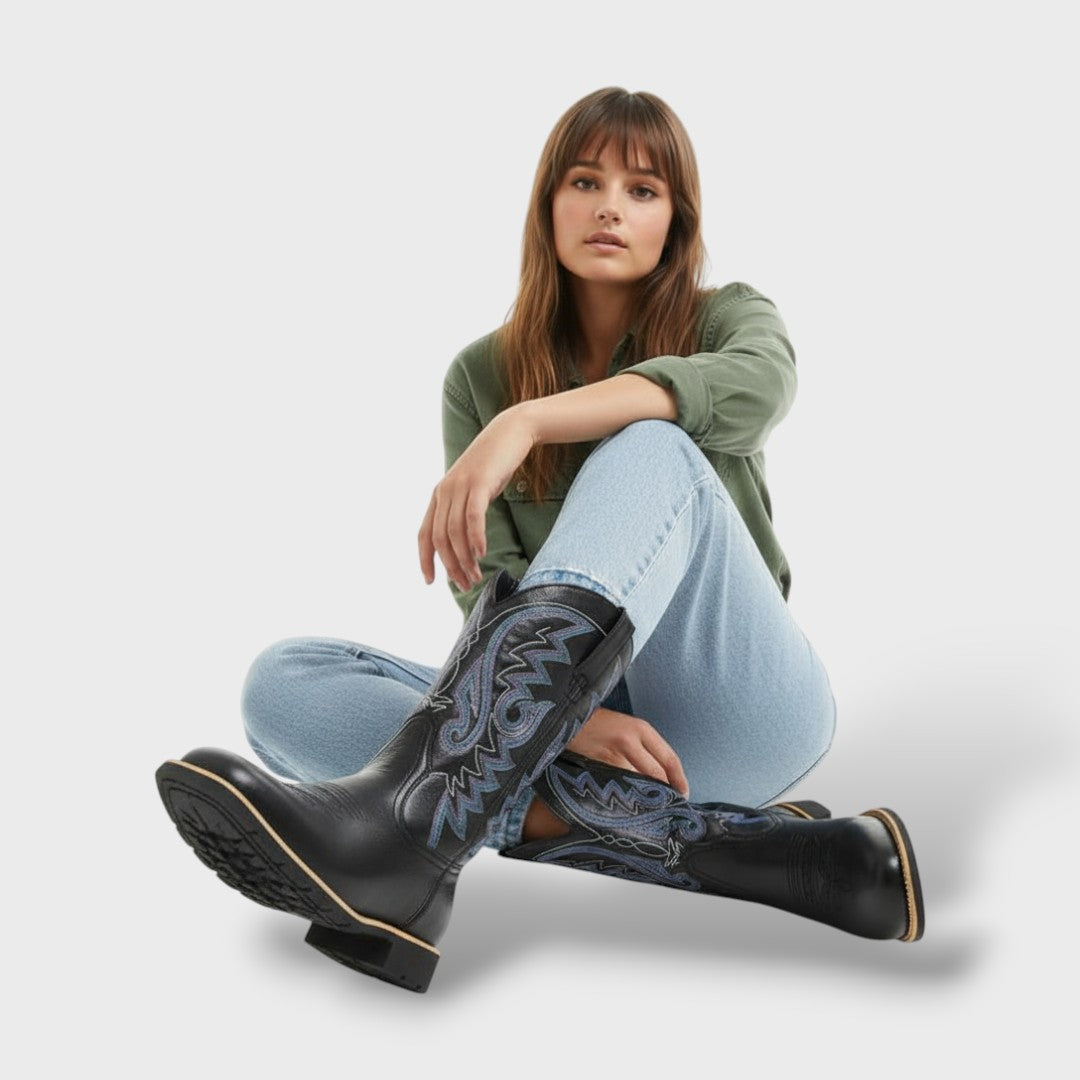 Botas Cowboy Hombre Bordadas Retro