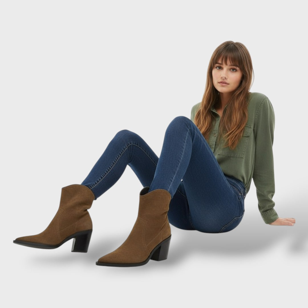 Botines de Ante Marrones Mujer