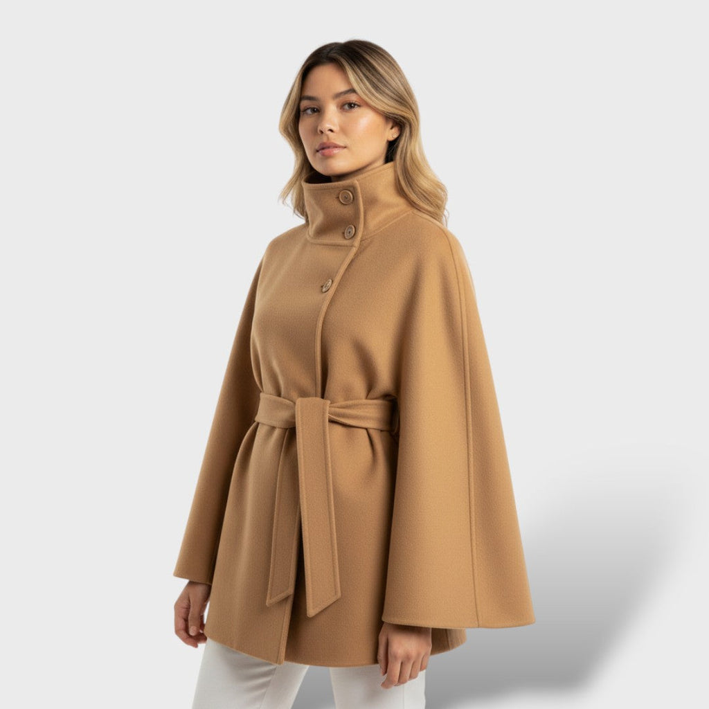 Abrigo largo de lana mujer elegante