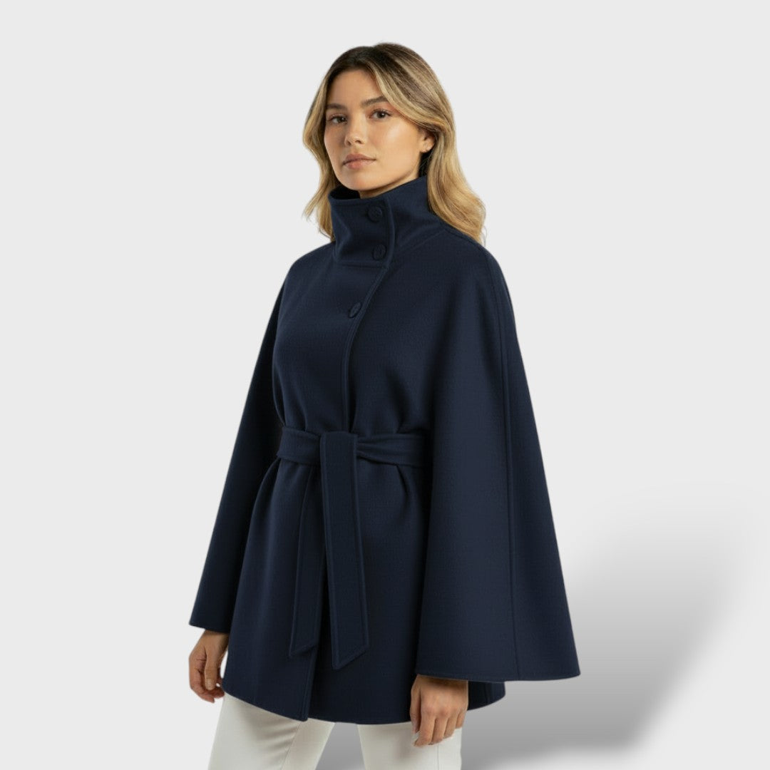 Abrigo largo de lana mujer elegante